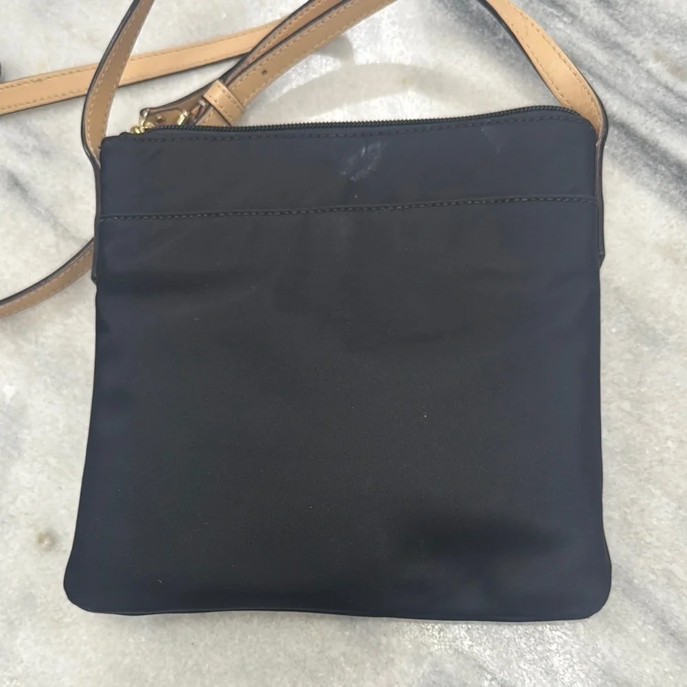 Kate Spade Black and Tan Nylon Crossbody Bag